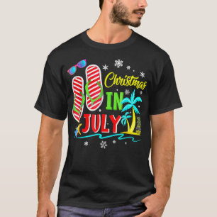 Camiseta Natal Em Julho Chinelos Engraçado Praia Verão Va