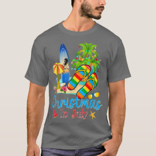 Camiseta Natal em julho Chinelos Férias de Verão Praia