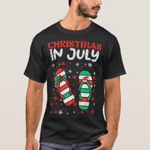 Camiseta Natal Em Julho Chinelos Praia Verão Mulheres Gi