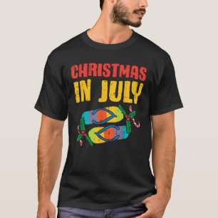 Camiseta Natal Em Julho Chinelos Verão Praia Homens