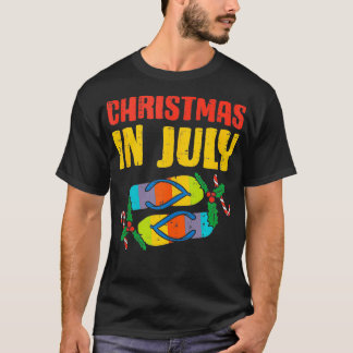 Camiseta Natal Em Julho Chinelos Verão Praia Homens