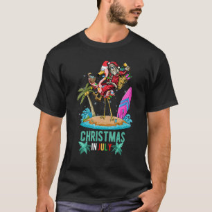 Camiseta Natal Em Julho Cocktails Flamingo Papais noeis