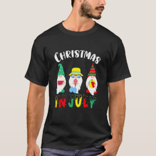 Camiseta Natal Em Julho Com Gnomies Anão De Jardim Para Su