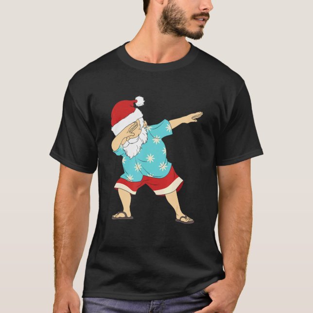 Camiseta Natal Em Julho Dabbing Santa Claus Sum Havaí (Frente)