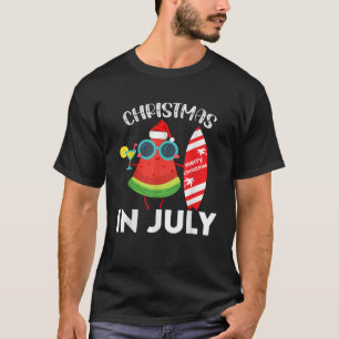 Camiseta Natal Em Julho De 2021 Verão De Árvore De Melancia