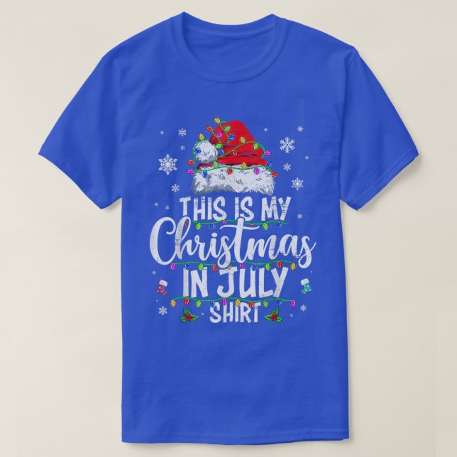 Camiseta Natal Em Julho De Santa Hat Férias De Praia No Ver (Frente do Design)