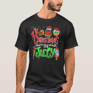 Camiseta Natal Em Julho De Watermelon Santa Hat Family Ice
