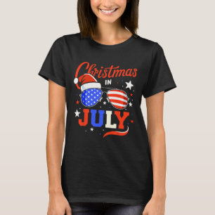 Camiseta Natal Em Julho E Patriótico 4 De Julho Indepe