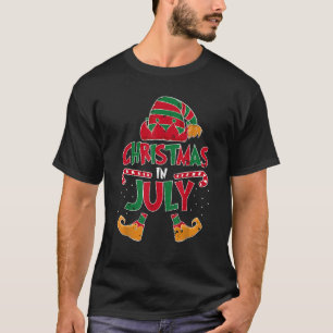 Camiseta natal em julho elf praia verão natal engraçado