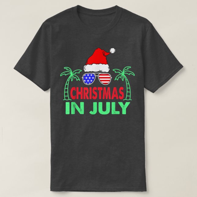 Camiseta Natal Em Julho Engraçado 4 De Julho Beach Summer S (Frente do Design)