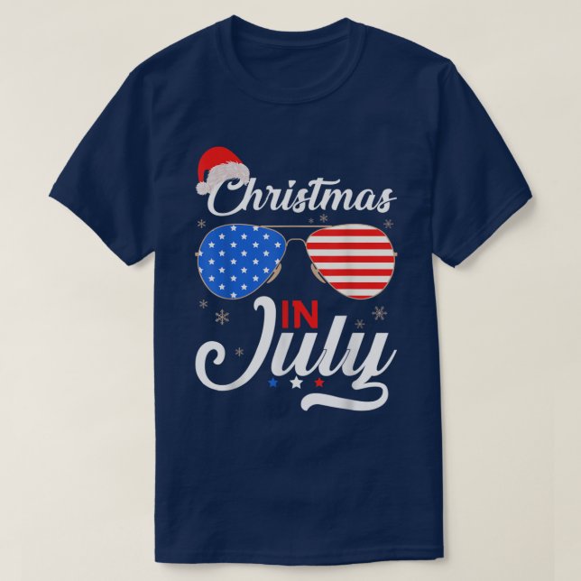 Camiseta Natal Em Julho Engraçado 4 De Julho Praia Verão C (Frente do Design)