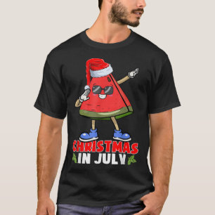 Camiseta Natal Em Julho Engraçado Dabbing Watermelon Xmas T