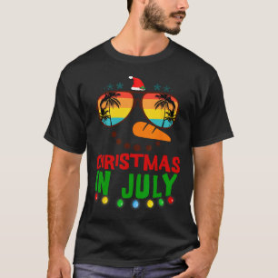 Camiseta Natal Em Julho Engraçado Snowman Beach Summer Hawa