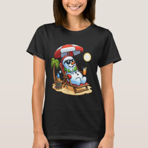 Camiseta Natal Em Julho Engraçado Snowman Summer Fun Beach