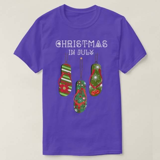 Camiseta Natal Em Julho Feio Chinelos De Verão De Natal (Frente do Design)