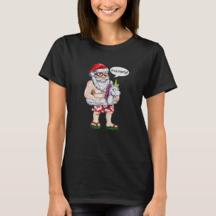 Camiseta Natal Em Julho Feriado Santa Claus Piscina Unicorn