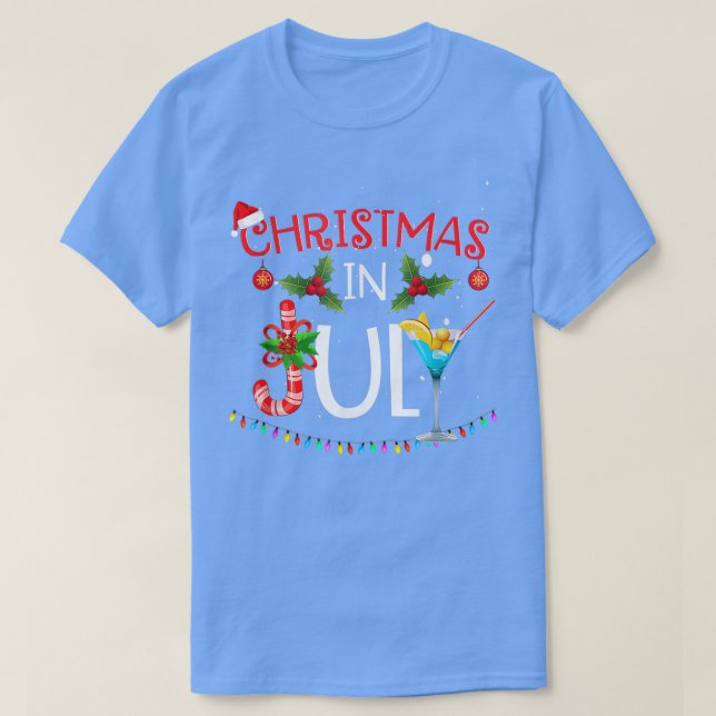 Camiseta Natal Em Julho, Férias De Praia De Verão (Frente do Design)