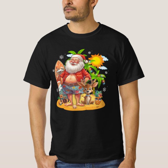 Camiseta Natal Em Julho Férias De Verão Decoração Do Natal (Frente)