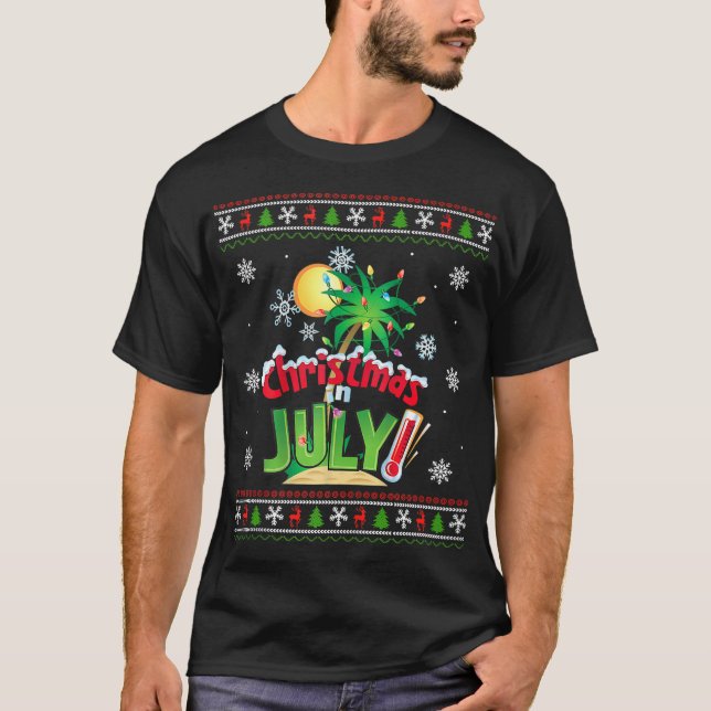 Camiseta Natal Em Julho Férias Na Praia (Frente)