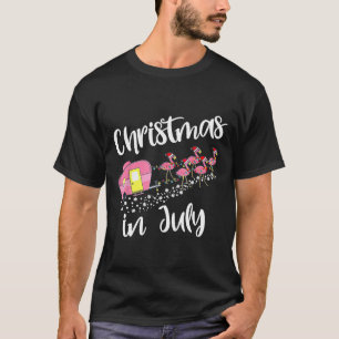Camiseta Natal Em Julho Flamingo Acampamento Camper