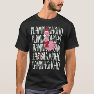 Camiseta Natal Em Julho Flamingo Bird Santa Hat Graphic