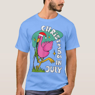 Camiseta Natal Em Julho Flamingo Cute Beach Summer Chris