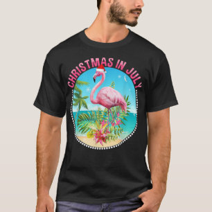 Camiseta Natal Em Julho Flamingo Em Santa Hat Crianças Todd