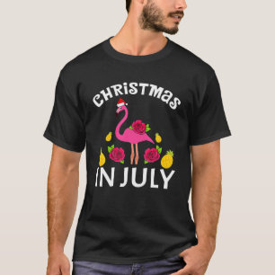 Camiseta Natal Em Julho Flamingo Hawaiian Summer Beach V