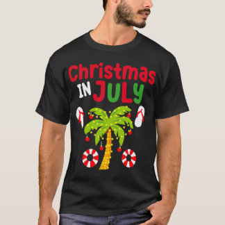 Camiseta Natal Em Julho, Flamingo Surfing Coconut Tree Su