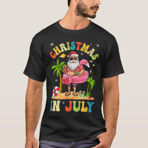 Camiseta Natal Em Julho Funny Santa Férias De Verão Na Prai