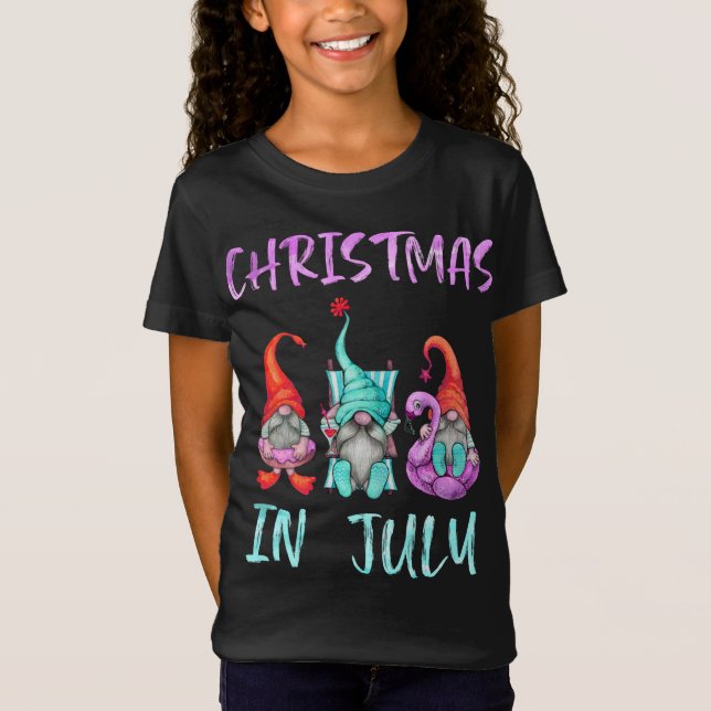 Camiseta Natal em julho Gnomos Engraçados Natal em julho G (Frente)