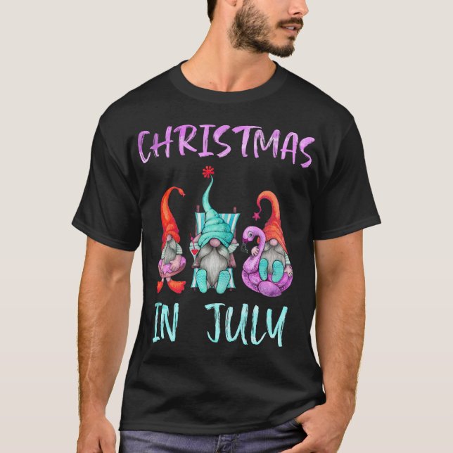 Camiseta Natal em julho Gnomos Engraçados Natal em julho G (Frente)