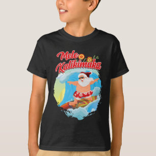 Camiseta Natal Em Julho Havaiano Papai Noel Surfando Mele K