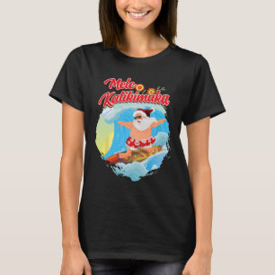 Camiseta Natal Em Julho Havaiano Papai Noel Surfando Mele K