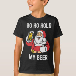 Camiseta Natal Em Julho Ho Ho Segure Minha Cerveja Papai No