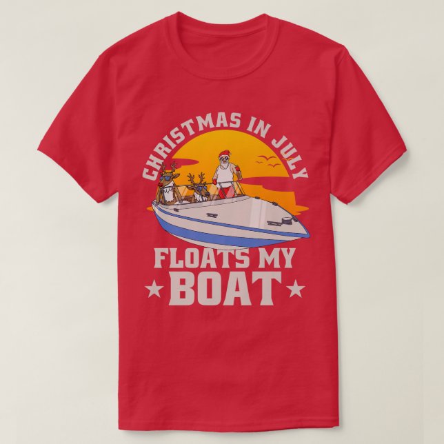 Camiseta Natal em julho Influencia meu barco com Papais noe (Frente do Design)