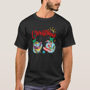 Camiseta Natal Em Julho Óculos Solares Papais noeis Flaming