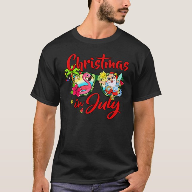 Camiseta Natal Em Julho Óculos Solares Papais noeis Melanci (Frente)