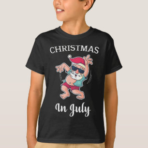Camiseta Natal Em Julho Palhaço Dançando Papai Noel Dança D