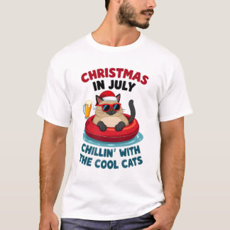 Camiseta Natal Em Julho Papai Mamãe Relaxando Com A Sia