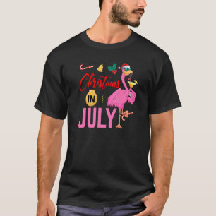 Camiseta Natal Em Julho Papai Noel Flamingo Summer Vaca