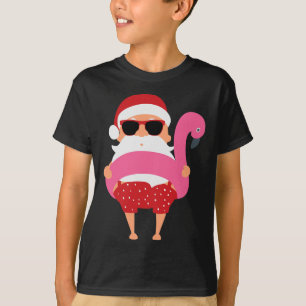 Camiseta Natal Em Julho Papai Noel Havaí Óculos De Sol Flam