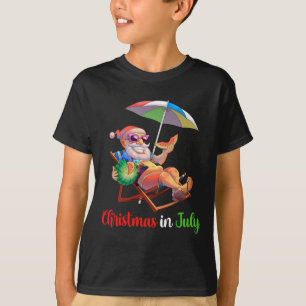 Camiseta Natal Em Julho Papai Noel Melancia Tropical Havaí