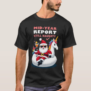 Camiseta Natal Em Julho Papai Noel no Flutuador de Piscina