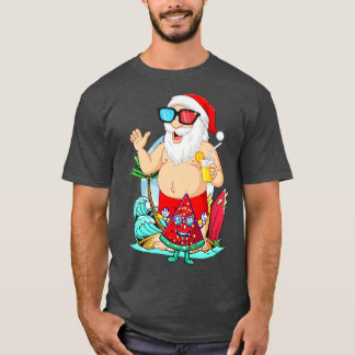 Camiseta Natal Em Julho Papais noeis De Férias Na Praia Cla