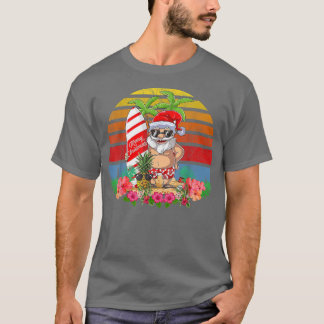 Camiseta Natal Em Julho Papais noeis De Festas Surfando Vin