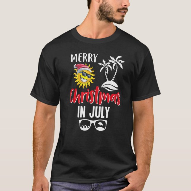 Camiseta Natal Em Julho Papais noeis De Natal Sun (Frente)