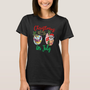 Camiseta Natal Em Julho Papais noeis De Óculos Solares Prai