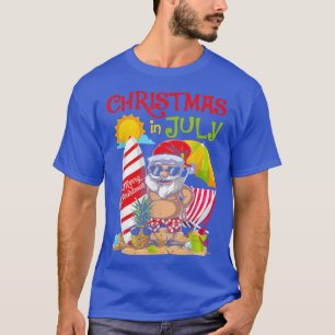 Camiseta Natal Em Julho Papais noeis De Surfe Férias De Ver