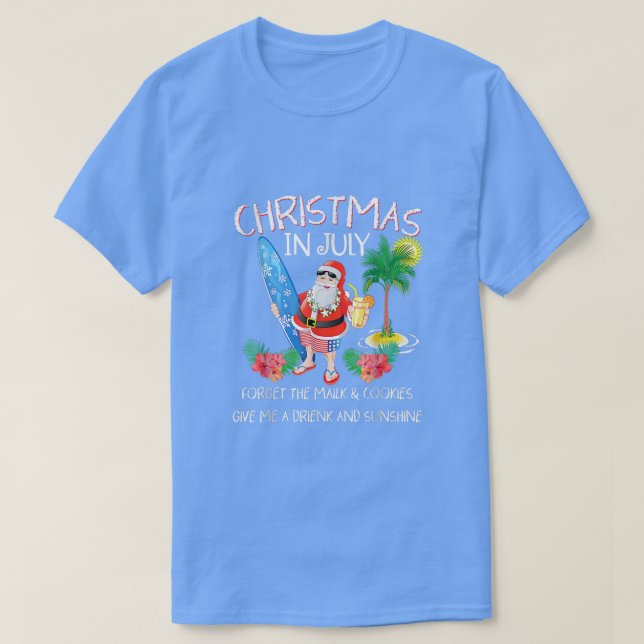Camiseta Natal Em Julho Papais noeis Do Partido Da Piscina  (Frente do Design)
